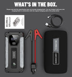 Sharmeal Car Jump Starter 3000A, Jump Starter Battery Pack for 9.0L Gas and 7.0L Diesel, 12V Portable Jump Box with LED Light