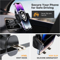 Miracase Phone Holders for Your Car with Metal Hook Clip, Air Vent Cell Phone Stand Car Mount, Universal Automobile Cradle for Garmin GPS Fit iPhone Android and All Smartphones, Dark Black