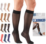 Truform 15-20 mmHg Women's Knee High Compression Stockings, 20 Denier, Nude, Medium