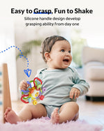 Baby Montessori Sensory Teething Toy – Safe, Multi-Functional BPA-Free Silicone Teether Toy for Babies 0-12 Months – Vibrant Rattle for Teething Relief & Fun Play – Perfect Baby Toys for Boys & Girls