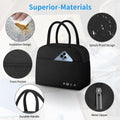 DALINDA Lunch Bag Lunch Box for Women Men Reusable Insulated Lunch Bags,Water-Resistant Cute Cooler Lunch Tote Bag, Large Capacity for Work Travel Picnic,Black