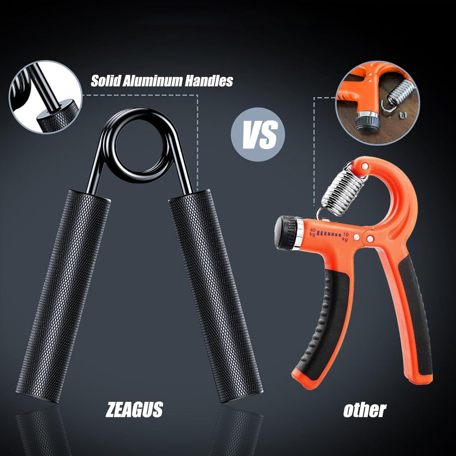 ZEAGUS Grip Strength Trainer - 50LB-200LB Metal Hand Exerciser for Muscle Building and Rehab