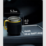 Seven Sparta Car Cup Holder Expander with Adjustable Base, Compatible with Hydro Flasks 32/40 Ounce, Compatible with Yeti Ramblers 20/26/30 Ounce, Other Bottles in 3.4"-3.8" (Black)