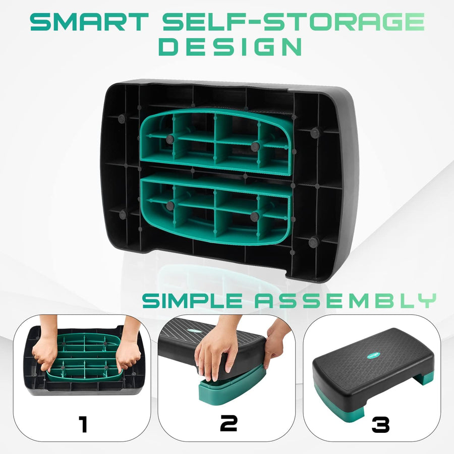 Yes4All Aerobic Exercise Step Platform - Compact Stepper for Cardio & Strength