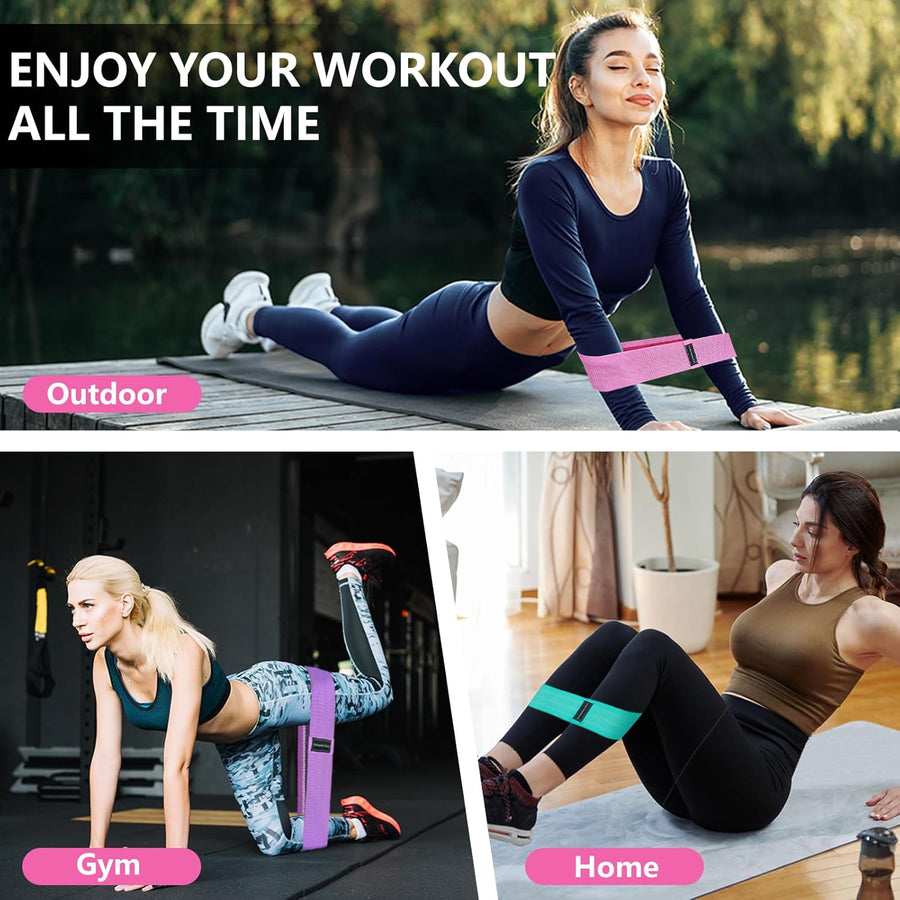 3-Level Fabric Resistance Bands for Strength Training, Rehab, Yoga