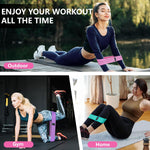 Fabric Resistance Bands, 3 Levels for Workout, Leg Strength Training, Rehab, Yoga
