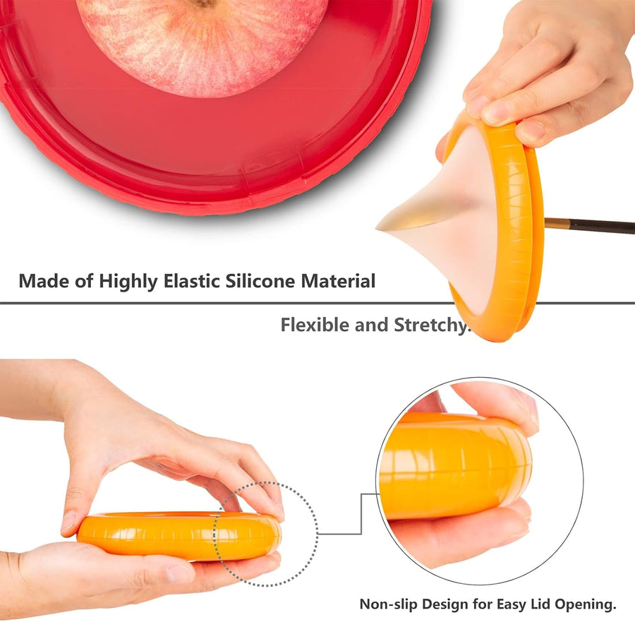 Avocado Saver and Tomato Holder - Set of 4 Reusable Storage Containers for Fridge - Ideal for Garlic, Onions, Lemons, and Potatoes