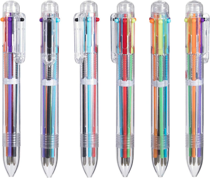 Favide 22 Pack 0.5mm 6-in-1 Multicolor Ballpoint Pen,6-Color Retractable Ballpoint Pens for Office School Supplies Students Children Gift,Kids Party Favors