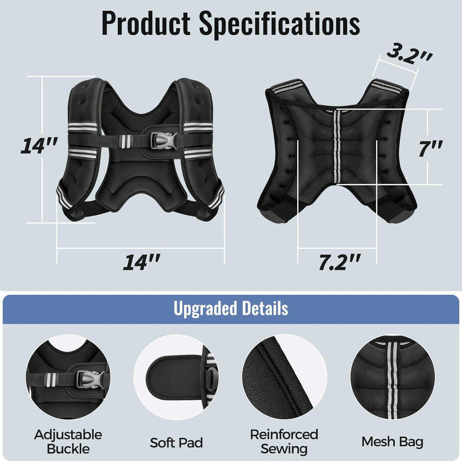 Zeerun Weighted Vest for Women & Men - Adjustable Fitness Training Vest
