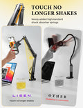 LISEN Gooseneck Phone Holder for Desk Bed 3rd Upgrade Cell Phone Stand for Desk Bed Accessories,Gifts for Seniors Elderly Tech Lovers Mount for Recording Filming Laying Down Flexible Arm Clamp Clip
