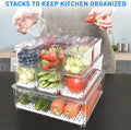 Pomeat 10 Pack Fridge Organizer, Stackable Refrigerator Bins with Lids, BPA-Free Produce Fruit Storage Containers for Fridge, Clear for Food, Drinks, Vegetable