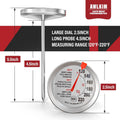 2 Pack Stainless Steel Meat Thermometer, Safe Leave in Oven, 2.5-in Extra-Large Dial Food Thermometer for Cooking, Temperature Probe for Baking, Steak, Turkey - Kitchen Gadgets - Silver