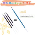 Gel Pens for Adult Coloring Books, 30 Colors Fine Point Gel Marker Pen with 40% More Ink for Drawing, Bullet Journaling, School Craft Supplies