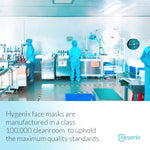 Hygenix FDA Cleared ASTM Level 3 Procedure Face Masks, Made in USA, ≥98% Filtration, Fluid Resistant, 3-Ply Ear Loop, 50 Pack