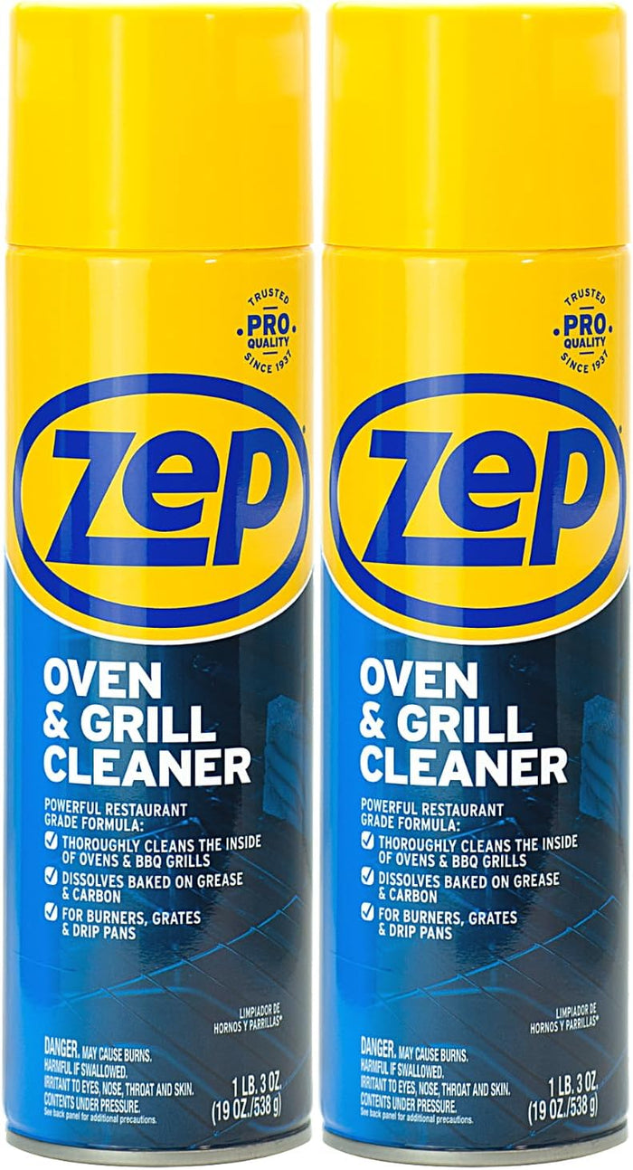 Zep Heavy-Duty Oven and Grill Cleaner - 19 oz (Case of 2) ZUOVGR19 - Dissolves Grease on Contact, on Burners, Grates and Drip Pans