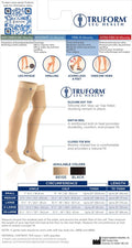 Truform 20-30 mmHg Compression Stockings, Thigh High, Beige, Large, Unisex