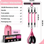 KUZARO Multifunction Pedal Resistance Bands for Full-Body Workout - Adjustable 30-90 lbs
