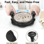 10" Pro Chicken Shredder Tool Twist Large for Kitchen, BPA-Free Food-Safe Meat Grinder, Visible Chicken Breast Meat Shredder with Strong Anti-Slip Bottom & Ergonomic Handle, Black