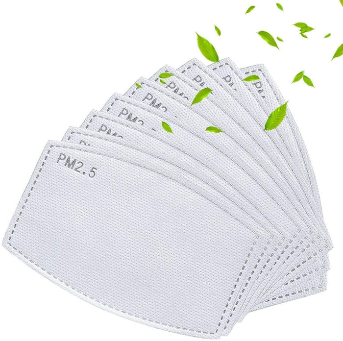 100Pcs PM2.5 Mask Filters 5 Layers Activated Carbon Non-Woven Mask Filters for Outdoor Activities
