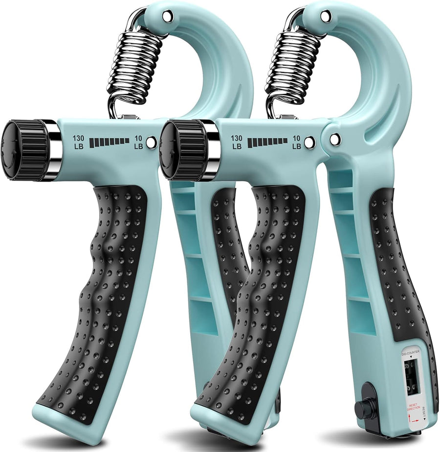 Hand Grip Strengthener 2 Pack - Adjustable Resistance 10-130 lbs, Forearm Exerciser for Muscle Building & Injury Recovery
