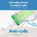 Dr. Brown's Natural Flow Anti-Colic Options+ Narrow Baby Bottle, 8 oz/250 mL, with Level 1 Slow Flow Nipples, 0m+, 4 Pack
