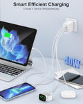 [2-Pack] USB C Wall Charger, 40W 4-Port Fast Charging Block USB C Charger Dual USBC Power Adapter + QC Wall Plug Multiport Brick Type C Block for iPhone 15/14/13/12/11/Pro Max/XS/XR, iPad, Samsung