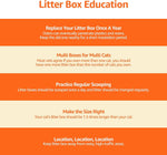 Basics Large Cat Litter Box with High Sides, Open Top, Includes Scoop, 19 x 15 x 11.75 inches, Grey/Beige