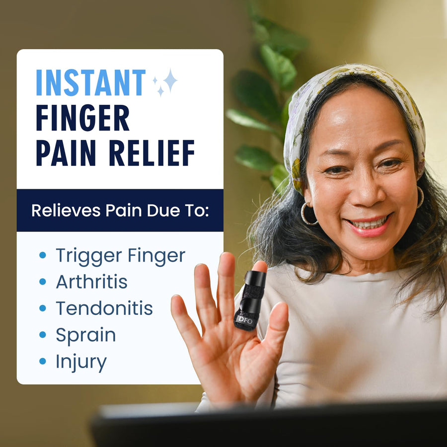 Dr. Frederick's Trigger Finger Splint - 2 ct - HSA/FSA - Index, Middle & Ring Fingers - Padded Brace for Arthritis, Mallet Finger, Tendonitis - Adjustable, Doctor-Developed - Regular Black