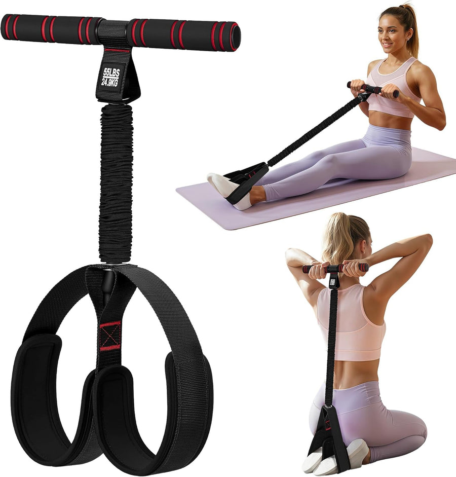 55LBS Pedal Resistance Band with Handle: Upgrade Your Home Gym Workout
