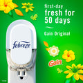 Febreze Plug In Air Freshener, Odor-Fighting Scented Oil Refill, Air Fresheners for Home and Bathroom and Kitchen, Long Lasting for Strong Odors, Gain Original Scent, 0.87oz Refills, 3 Count