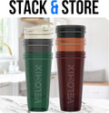 VELOMIX 28 oz Protein Shaker Bottle - 6 Pack, Earth Tones