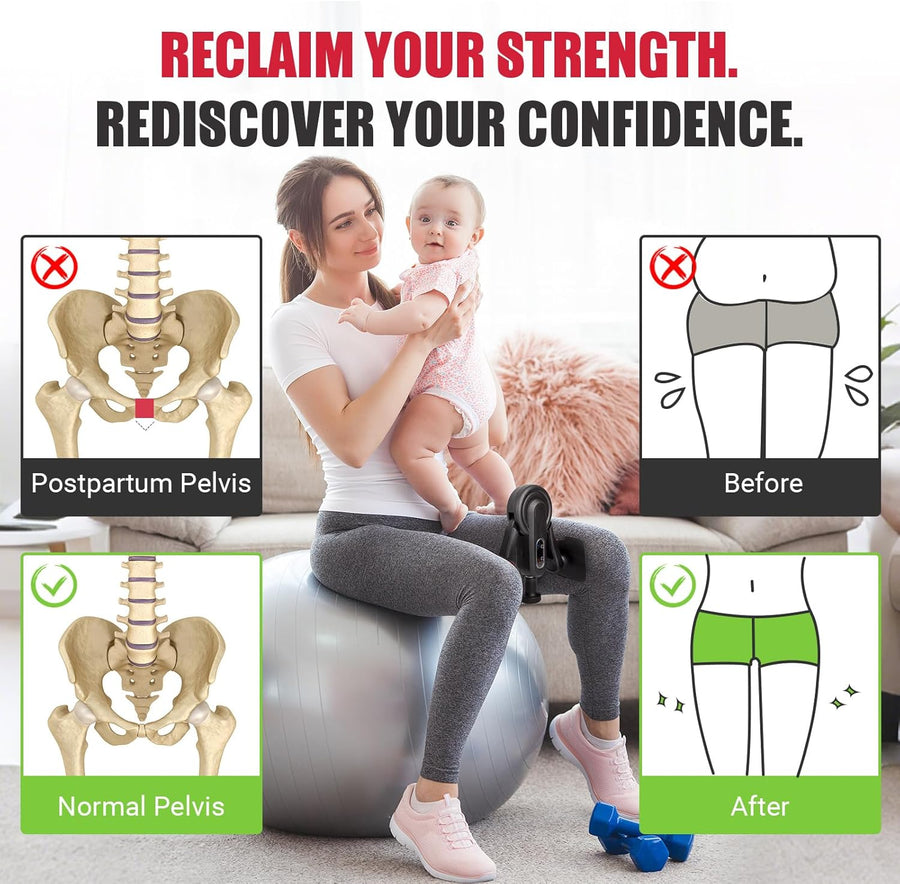 Adjustable Thigh Trainer for Women, 10-100lb Resistance Exerciser with Leg Band & Poster