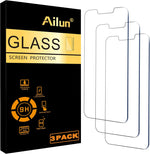 Ailun Screen Protector for iPhone 16e / iPhone 14 / iPhone 13 / iPhone 13 Pro [6.1 Inch] Display 3 Pack Tempered Glass, Case Friendly [Not for iPhone 16 6.1 Inch]