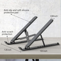 Laptop Stand for Desk, Adjustable Laptop Riser ABS+Silicone Foldable Portable Notebook Holder, Ventilated Cooling Notebook Mount Computer Stand for 10-15.6” Laptops,Tablets-Black