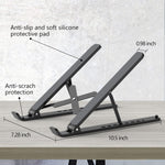 Laptop Stand for Desk, Adjustable Laptop Riser ABS+Silicone Foldable Portable Notebook Holder, Ventilated Cooling Notebook Mount Computer Stand for 10-15.6” Laptops,Tablets-Black