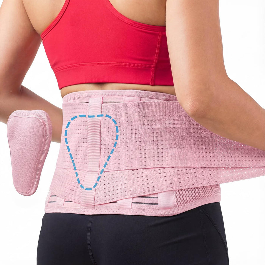 Sparthos Back Brace for Lower Back Pain - Immediate Relief from Sciatica, Herniated Disc, Scoliosis - Breathable + Lumbar Support Pad - For Men & Women - Fits 44–52″ Waist (Large, Check Size Chart)