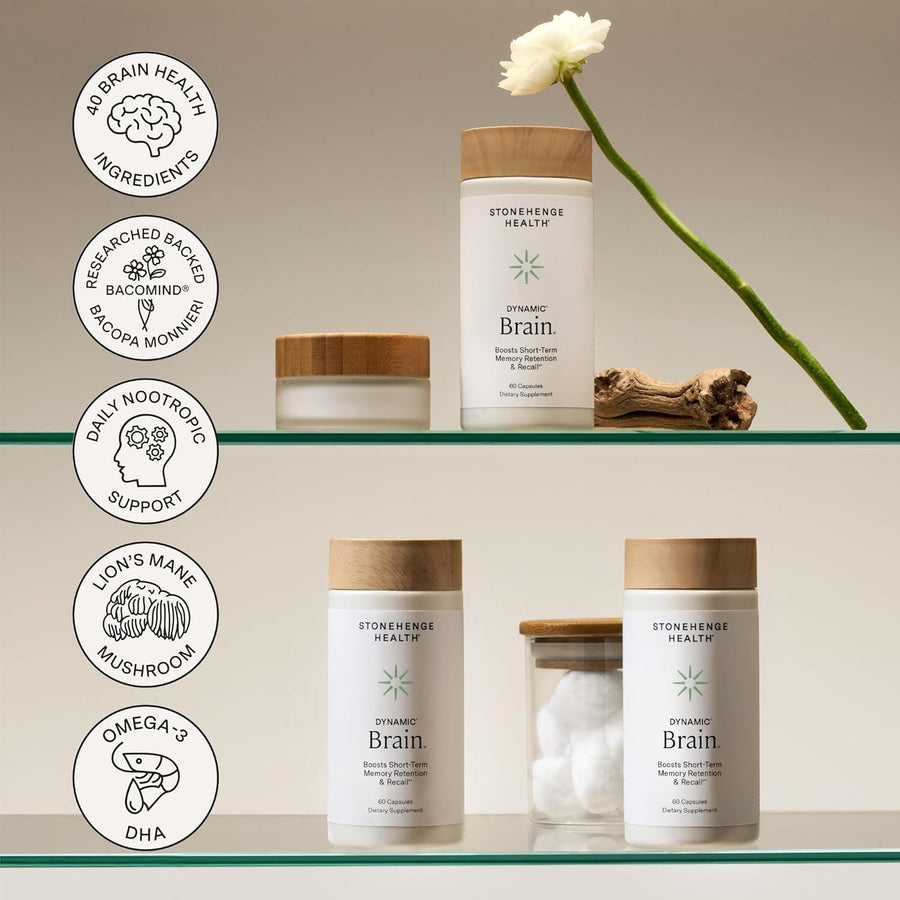 Stonehenge Health Dynamic Brain Bacopa Nootropic Formula with Phosphatidylserine and DHA