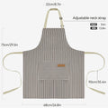 NLUS 2 Pack Kitchen Cooking Aprons, Adjustable Bib Soft Chef Apron with 2 Pockets for Men Women(Black/Brown Stripes)