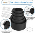 TILUCK Measuring Cups & Spoons Set, Stackable Cups and Spoons, Nesting Measure Cups with Stainless Steel Handle, Kitchen Gadgets for Cooking & Baking (Black)