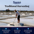 Sante Naturelle Celtic Salt Organic Fine Ground - 1.1lb (18oz) Unrefined French Mineral Sea Salt Organic, Rich in 82+ Minerals, 100% Natural & Hand Harvested Sal Celtica