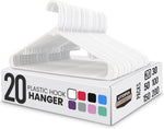 Utopia Home Plastic Hangers 20 Pack - Space Saving Clothes Hanger - Durable & Strong Closet Organizers and Storage with Built-in Strap Hooks - Essential for Shirts, Pants, Skirts & Coats (White)