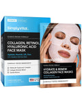 SimplyVital Collagen Facial Mask with Retinol & Hyaluronic Acid - Hydrating Face Masks Skincare - T Line & V Line Sheet Mask for Women Skin Care - Mascarillas Para la Cara - Cloth Face Masks - 7 Pack
