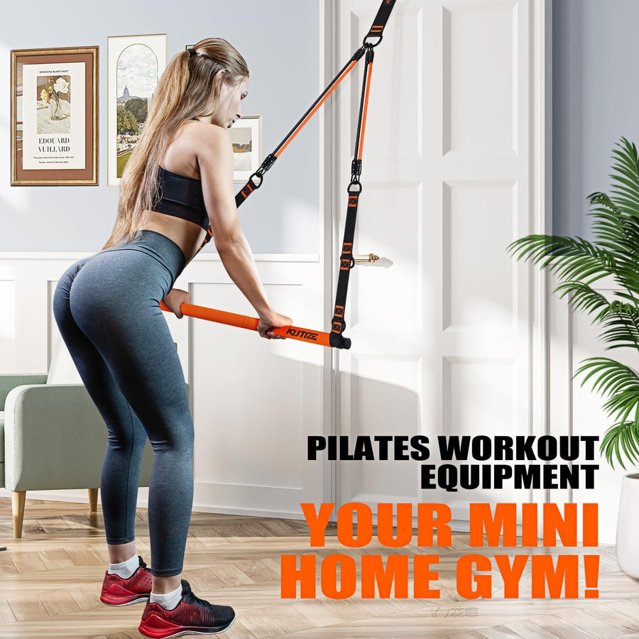 KUTIZE Pilates Bar Kit with Resistance Bands for Full-Body Workouts