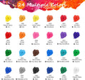 Caliart 24 Colors Acrylic Paint Set with 12 Brushes, Art Craft Paints Gifts Trendy Stuff for Adults Artists, Halloween Pumpkin Canvas Ceramic Rock Eggs Painting Kit Art Supplies