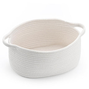 Cute Woven Storage Basket with Handle, Baskets for Gifts Empty, Gift Baskets for Birthday Baby Shower Burr, Decorative Organizer Box for Baby Toy Pet, 13" D x 8" W x 6" H