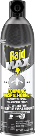 Raid Max Foaming Wasp & Hornet Killer, Fast Coverage Foam, Bug Killer Kills The Entire Nest, 16.5 oz