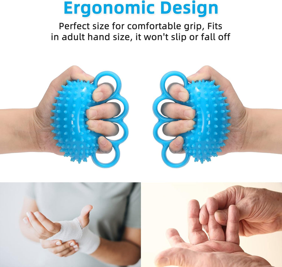 Hand Exercise Grip Strength Ball - Finger Therapy, Stress Relief, Rehab