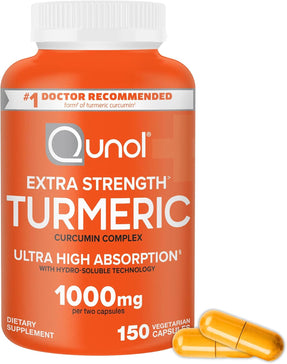 Qunol Turmeric Curcumin Supplement, 1000mg with Ultra High Absorption, for Joint Support, Extra Strength Capsules, 150 Count