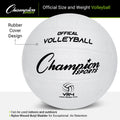 Champion Sports® Rubber Volleyballs – Official Size, Durable for Indoor & Outdoor Use, Premium Equipment for Beginners and Competitive Play, White & Assorted & Colors Available