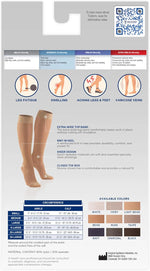 Truform 15-20 mmHg Women's Knee High Compression Stockings, Open Toe, Medium